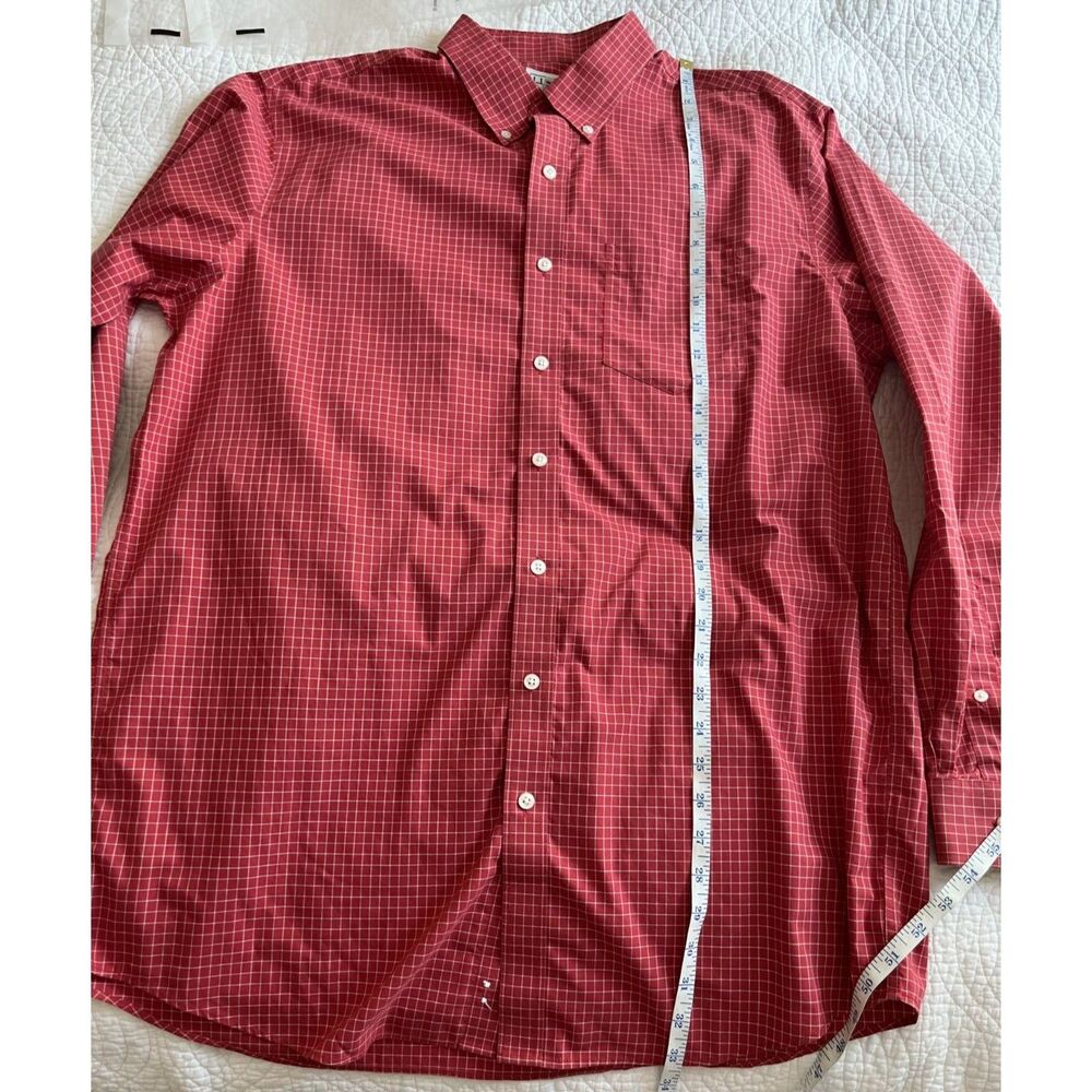 LL Bean Kennebunk Sport Shirt Wrinkle Free Large Tall Red Preppy 275570 NWOT - Picture 6 of 9